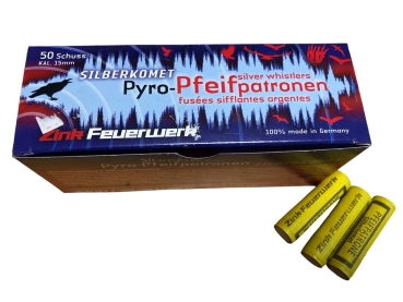 Pyro-Pfeifpatronen - Silberkomet von Zink (50 Schuss)
